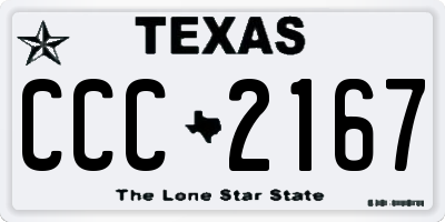 TX license plate CCC2167