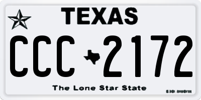 TX license plate CCC2172
