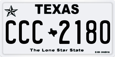 TX license plate CCC2180