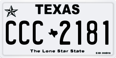 TX license plate CCC2181