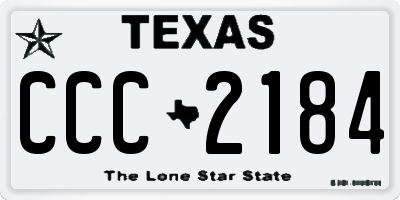TX license plate CCC2184
