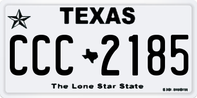 TX license plate CCC2185
