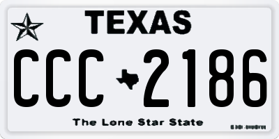 TX license plate CCC2186