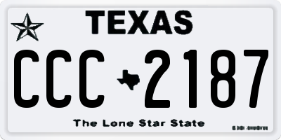 TX license plate CCC2187