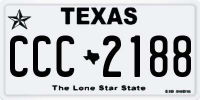 TX license plate CCC2188