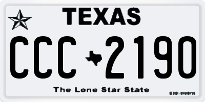 TX license plate CCC2190