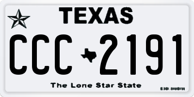 TX license plate CCC2191