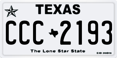 TX license plate CCC2193