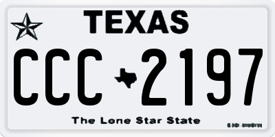 TX license plate CCC2197