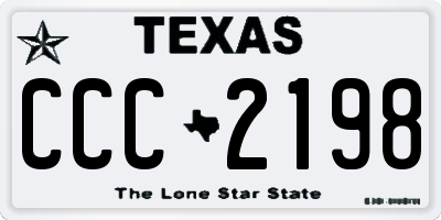 TX license plate CCC2198