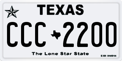 TX license plate CCC2200
