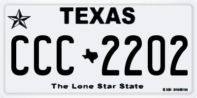 TX license plate CCC2202
