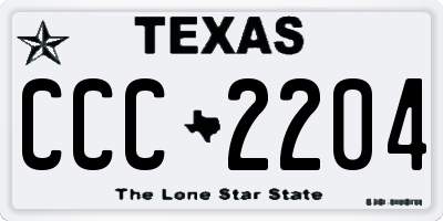 TX license plate CCC2204