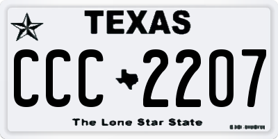 TX license plate CCC2207