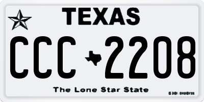 TX license plate CCC2208