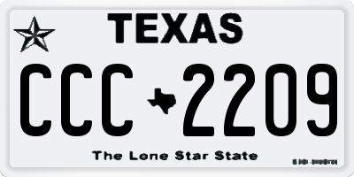 TX license plate CCC2209
