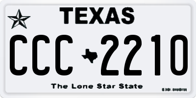 TX license plate CCC2210