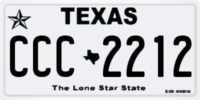 TX license plate CCC2212