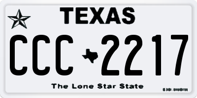 TX license plate CCC2217