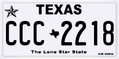TX license plate CCC2218