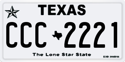 TX license plate CCC2221
