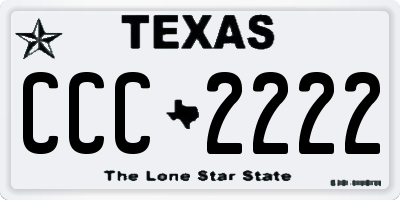 TX license plate CCC2222