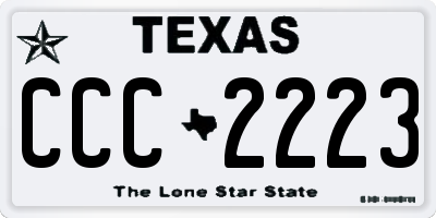 TX license plate CCC2223