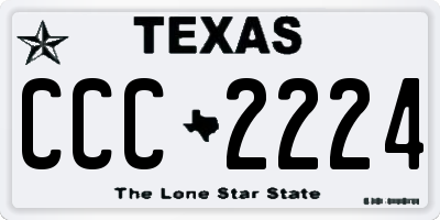 TX license plate CCC2224