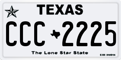 TX license plate CCC2225