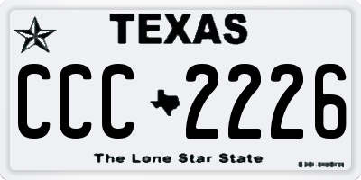 TX license plate CCC2226