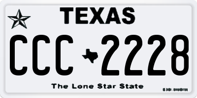 TX license plate CCC2228