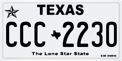 TX license plate CCC2230