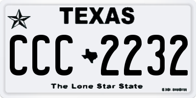 TX license plate CCC2232