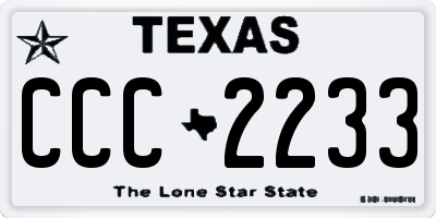 TX license plate CCC2233