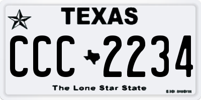 TX license plate CCC2234