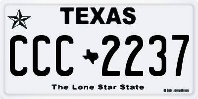 TX license plate CCC2237