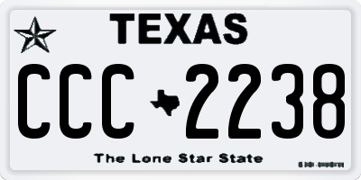 TX license plate CCC2238