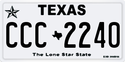 TX license plate CCC2240