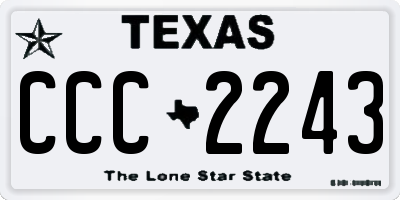 TX license plate CCC2243