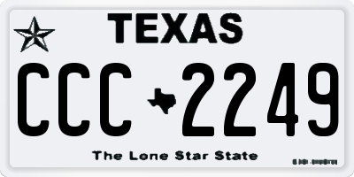 TX license plate CCC2249