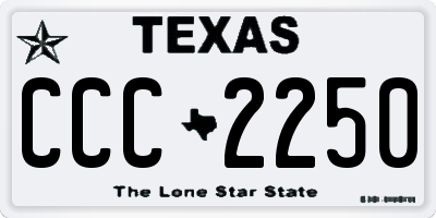 TX license plate CCC2250