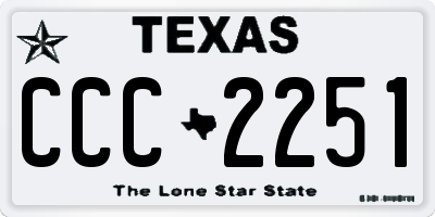 TX license plate CCC2251