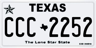 TX license plate CCC2252