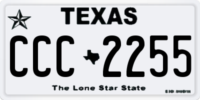 TX license plate CCC2255