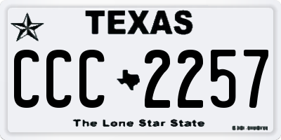 TX license plate CCC2257