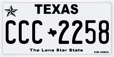 TX license plate CCC2258