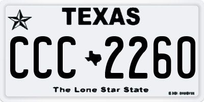 TX license plate CCC2260