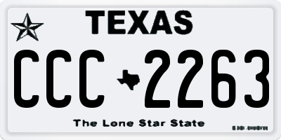 TX license plate CCC2263
