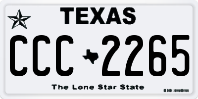 TX license plate CCC2265