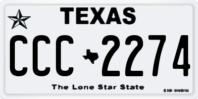 TX license plate CCC2274